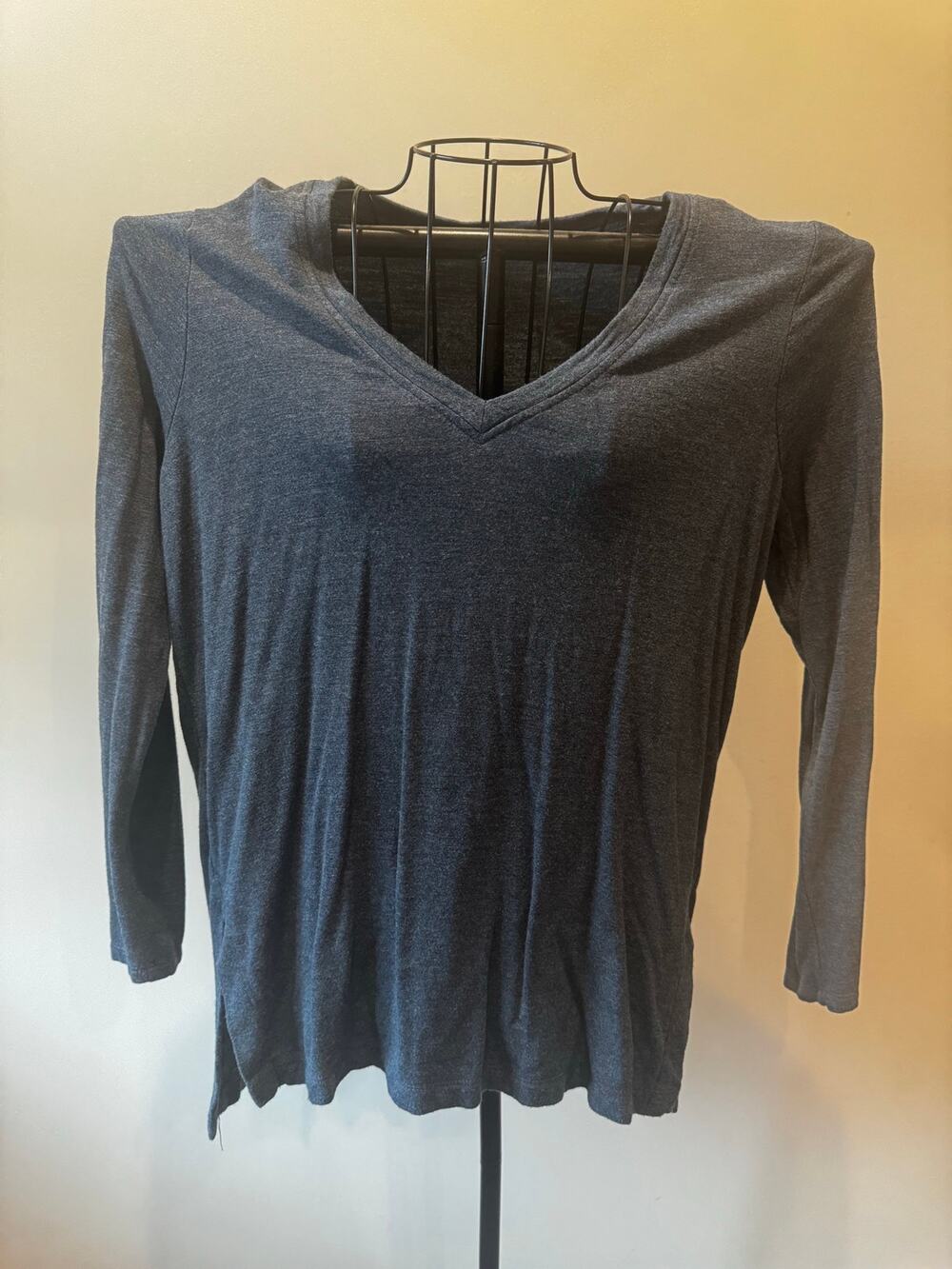 LOFT Outlet Lounge Soft Brushed V-Neck Tunic Top Blue Small